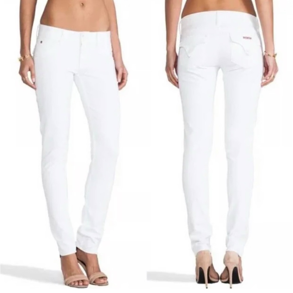 Hudson Collin Mid-Rise White Skinny Jeans Size 24